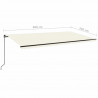 Ręcznie zwijana markiza z LED, 600x350 cm, kremowa