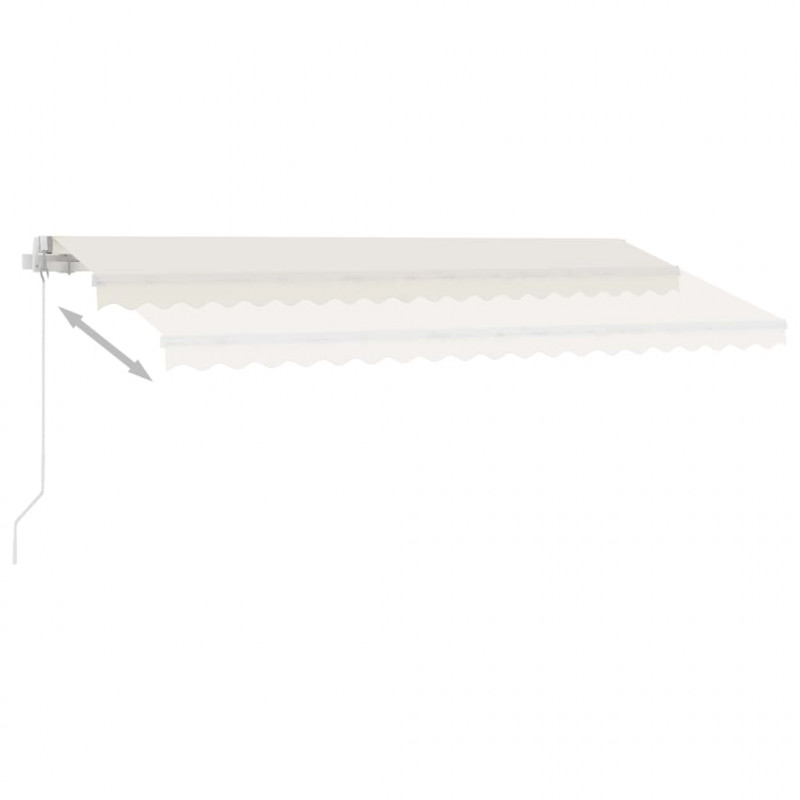 Ręcznie zwijana markiza z LED, 450x350 cm, kremowa
