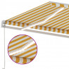 Ręcznie zwijana markiza z LED, 500x350 cm, żółto-biała