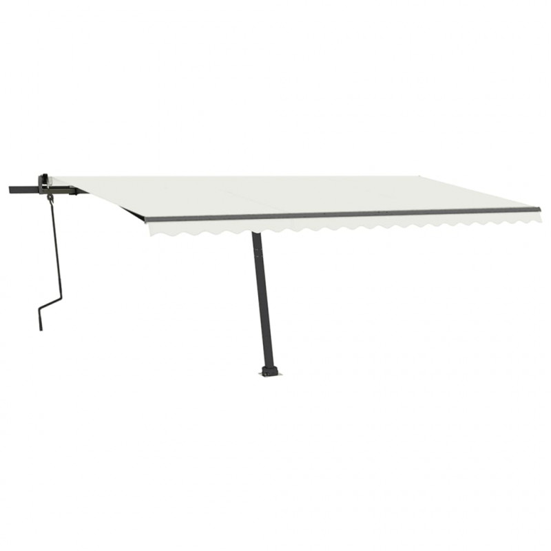 Ręcznie zwijana markiza z LED, 500x350 cm, kremowa
