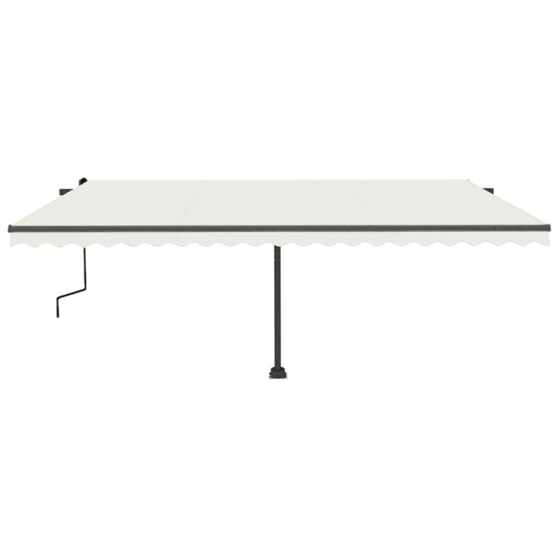 Ręcznie zwijana markiza z LED, 500x350 cm, kremowa