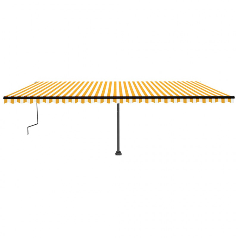 Ręcznie zwijana markiza z LED, 600x350 cm, żółto-biała