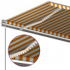 Ręcznie zwijana markiza z LED, 600x350 cm, żółto-biała