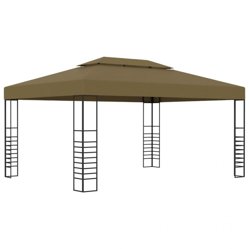 Altana ze sznurem lampek LED, 3x4 m, kolor taupe