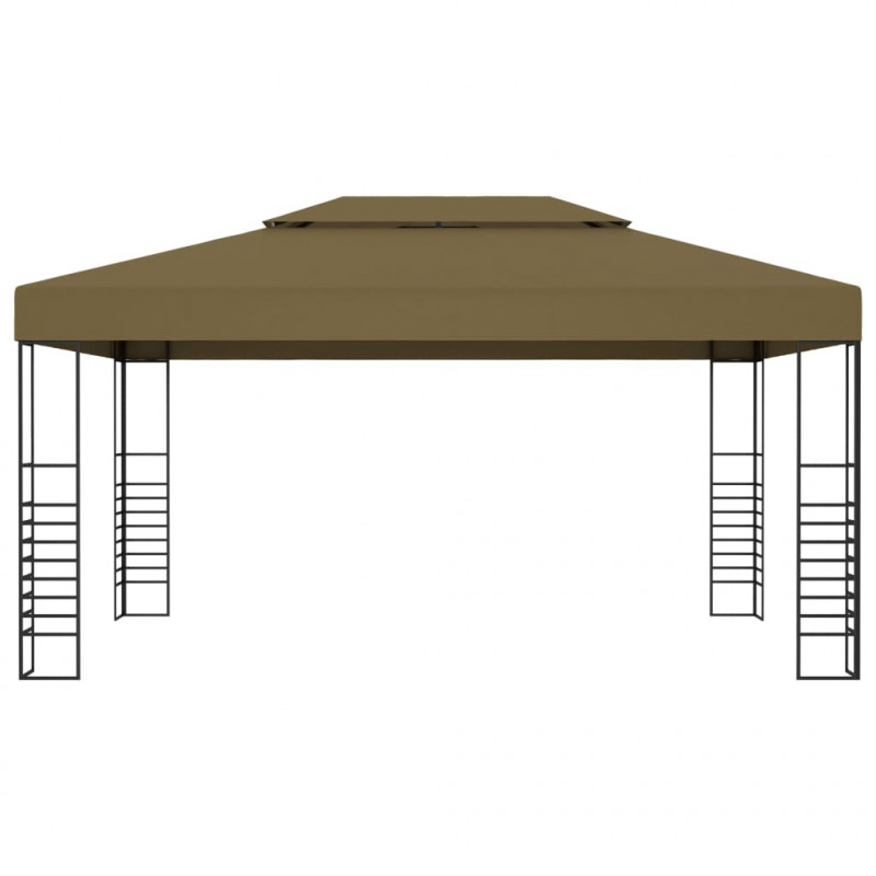 Altana ze sznurem lampek LED, 3x4 m, kolor taupe