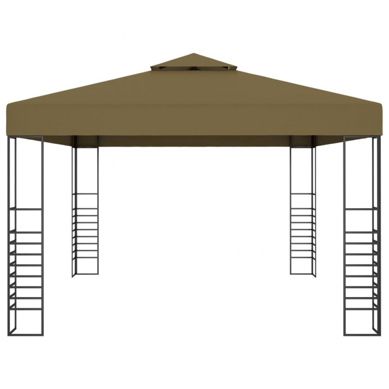 Altana ze sznurem lampek LED, 3x4 m, kolor taupe
