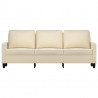 3-osobowa sofa, kremowa, 180 cm, tapicerowana tkaniną