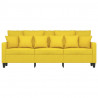 Sofa 3-osobowa, jasnożółta, 180 cm, tapicerowana tkaniną