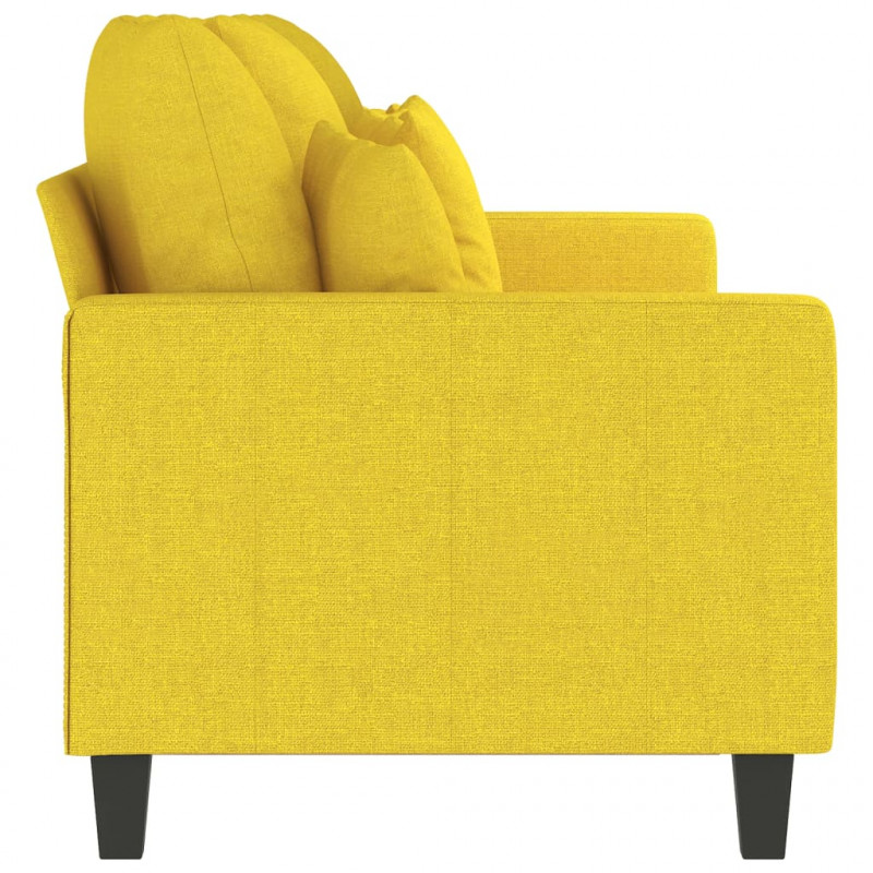 Sofa 3-osobowa, jasnożółta, 180 cm, tapicerowana tkaniną