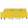 Sofa 3-osobowa, jasnożółta, 180 cm, tapicerowana tkaniną