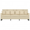 3-osobowa sofa, kremowa, 180 cm, tapicerowana tkaniną