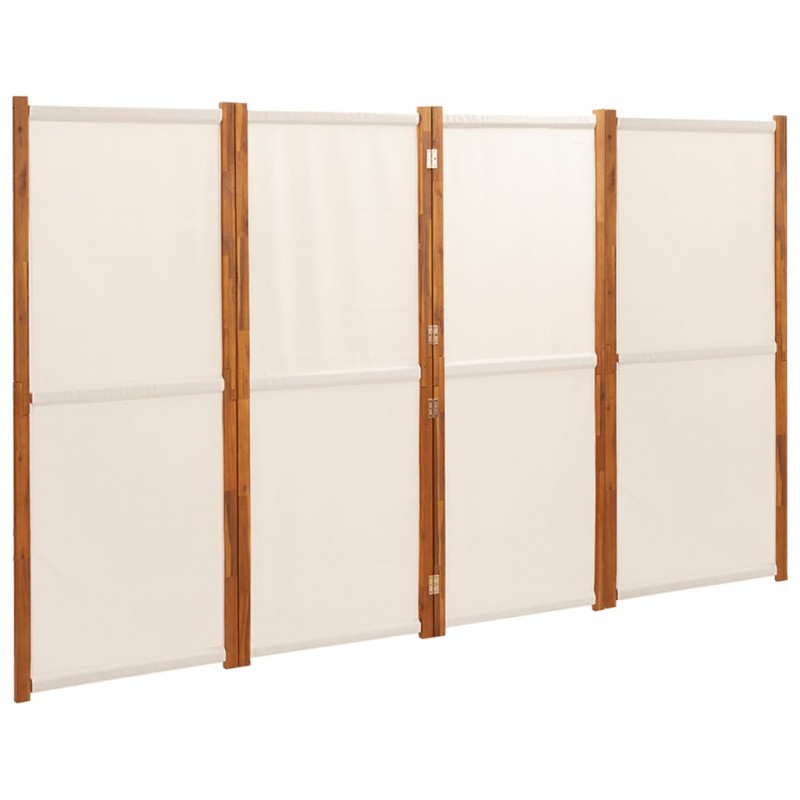 Parawan 4-panelowy, kremowy, 280 x 180 cm