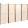 Parawan 4-panelowy, kremowy, 280 x 180 cm