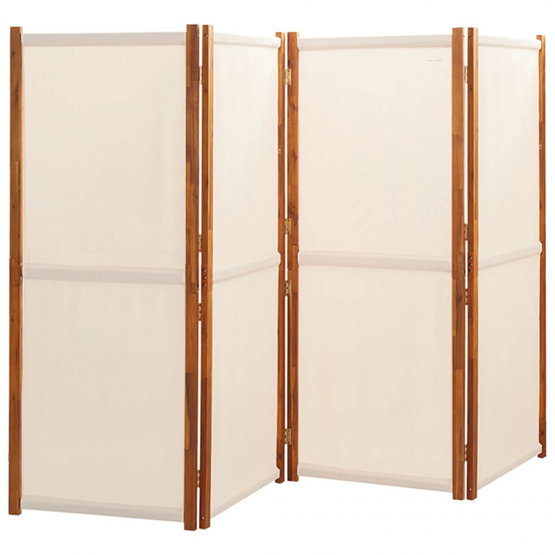Parawan 4-panelowy, kremowy, 280 x 180 cm