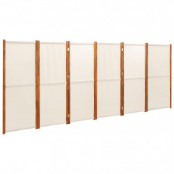 Parawan 6-panelowy, kremowy, 420 x 180 cm