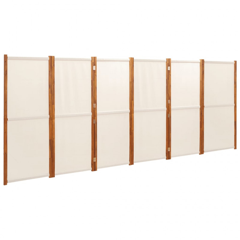 Parawan 6-panelowy, kremowy, 420 x 180 cm