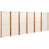 Parawan 6-panelowy, kremowy, 420 x 180 cm