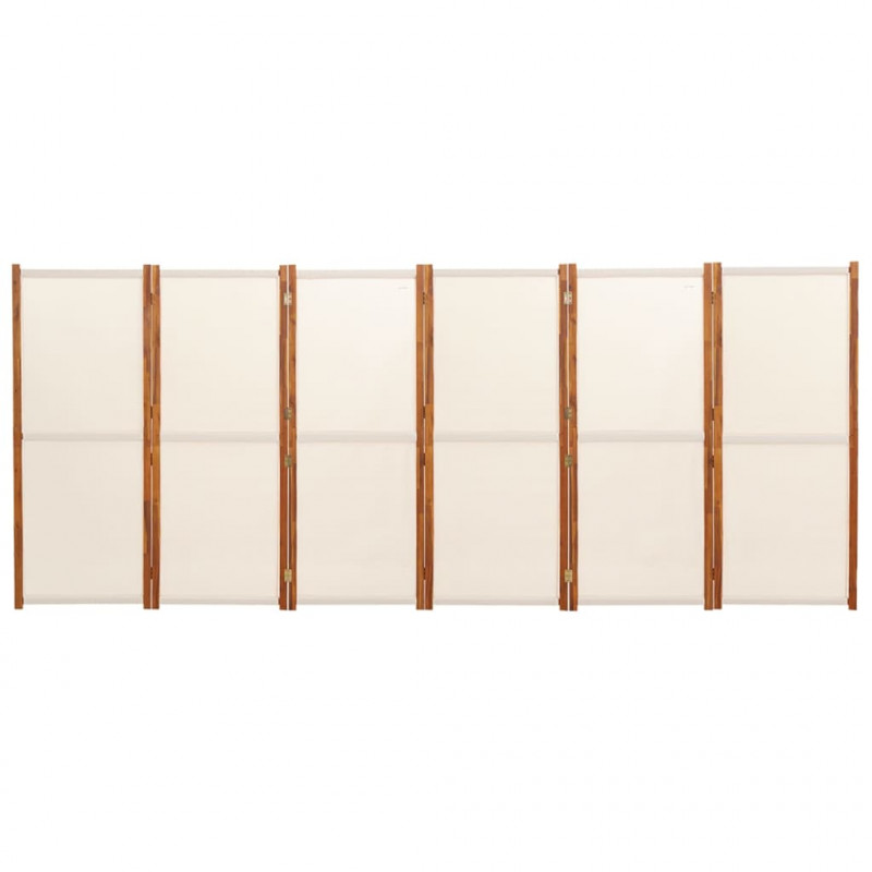 Parawan 6-panelowy, kremowy, 420 x 180 cm
