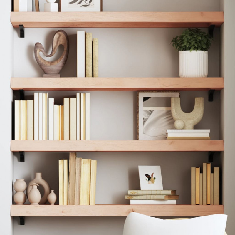 Półka, 80x30x(2-6) cm, surowe lite drewno dębowe