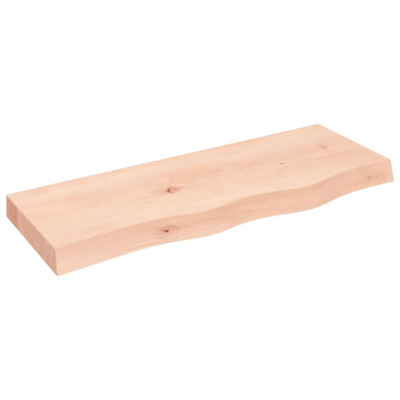 Półka, 80x30x(2-6) cm, surowe lite drewno dębowe