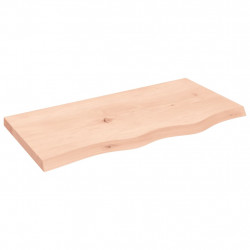 Półka, 80x40x(2-4) cm, surowe lite drewno dębowe