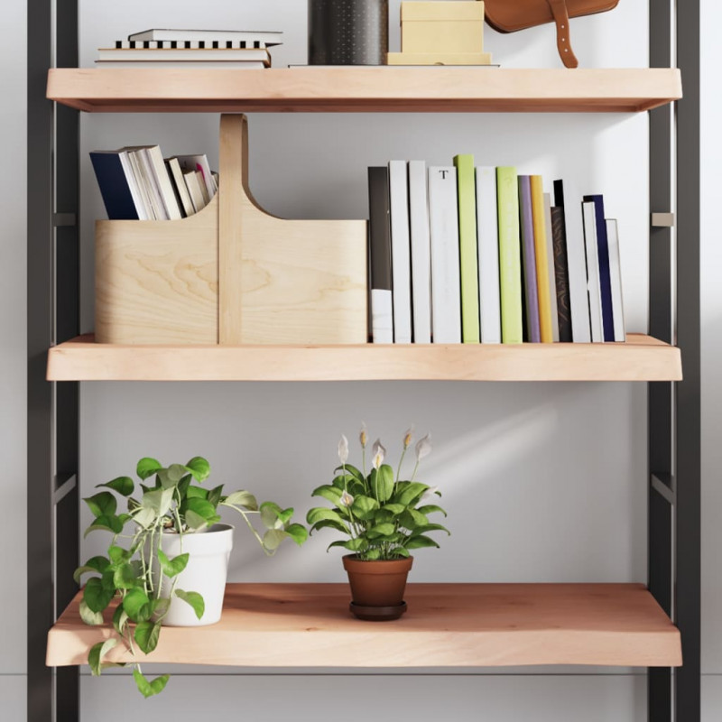 Półka, 100x40x(2-6) cm, surowe lite drewno dębowe