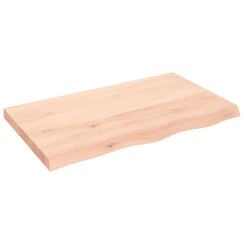 Półka, 100x60x(2-6) cm, surowe lite drewno dębowe
