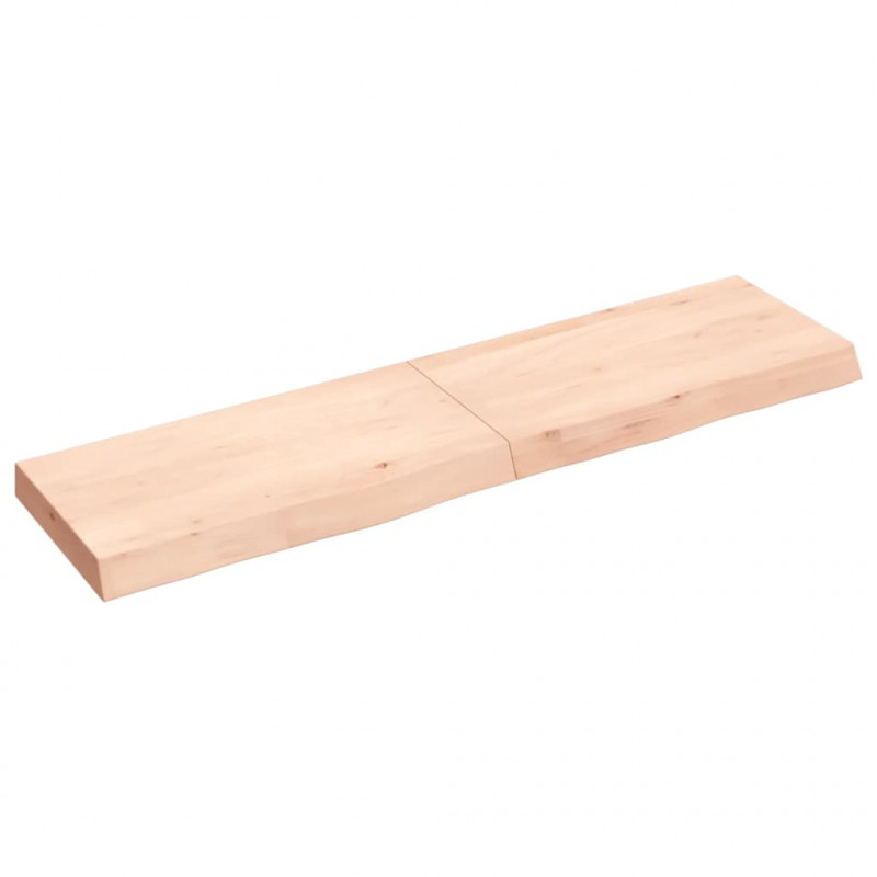 Półka, 120x30x(2-6) cm, surowe lite drewno dębowe