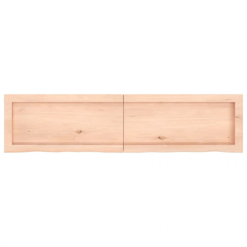 Półka, 120x30x(2-6) cm, surowe lite drewno dębowe