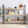 Półka, 140x50x(2-4) cm, surowe lite drewno dębowe