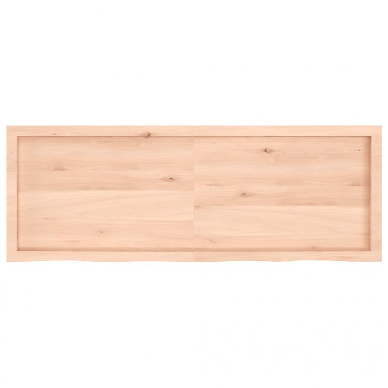 Półka, 140x50x(2-4) cm, surowe lite drewno dębowe