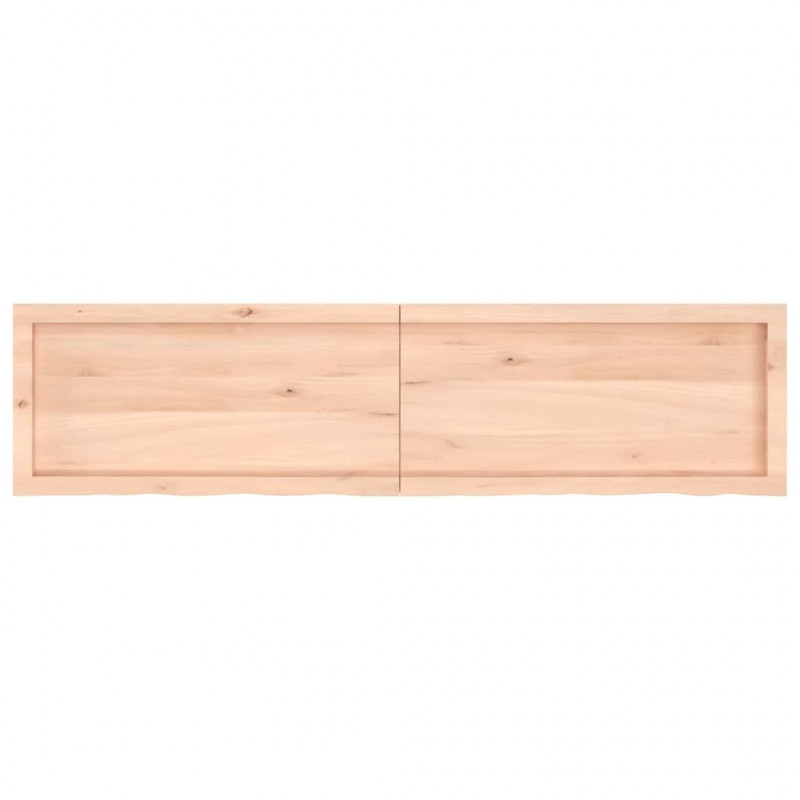 Półka, 160x40x(2-4) cm, surowe lite drewno dębowe