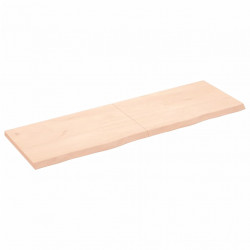 Półka, 160x50x(2-4) cm, surowe lite drewno dębowe