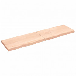 Półka, 200x50x(2-6) cm, surowe lite drewno dębowe