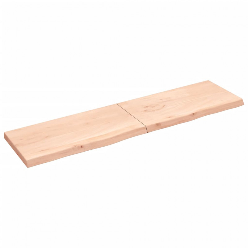 Półka, 200x50x(2-6) cm, surowe lite drewno dębowe