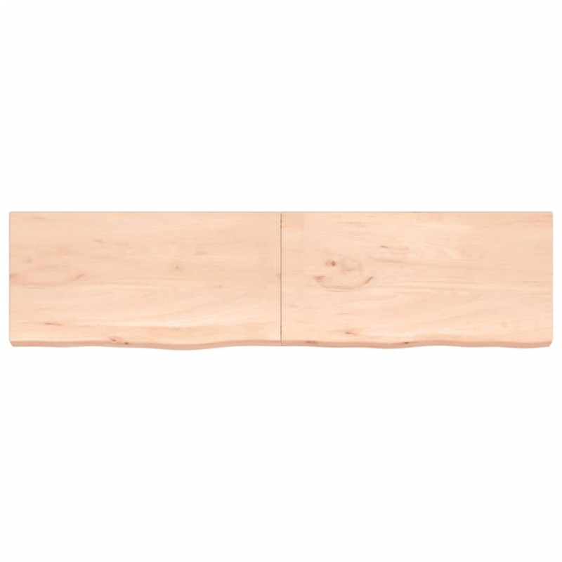 Półka, 200x50x(2-6) cm, surowe lite drewno dębowe