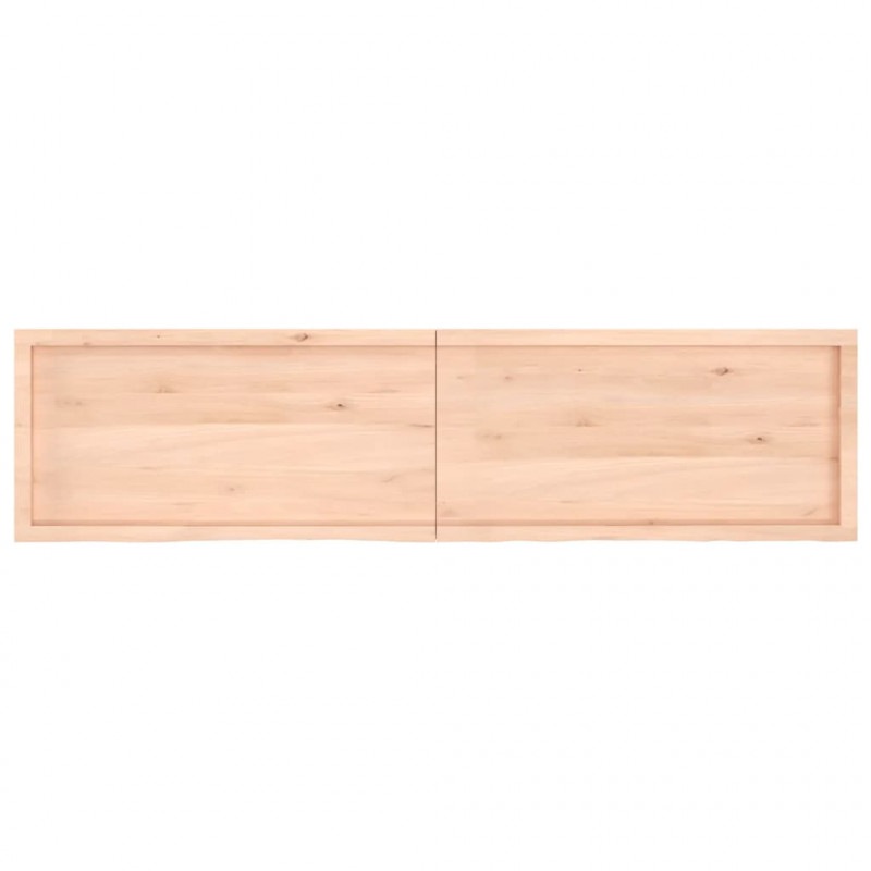 Półka, 200x50x(2-6) cm, surowe lite drewno dębowe