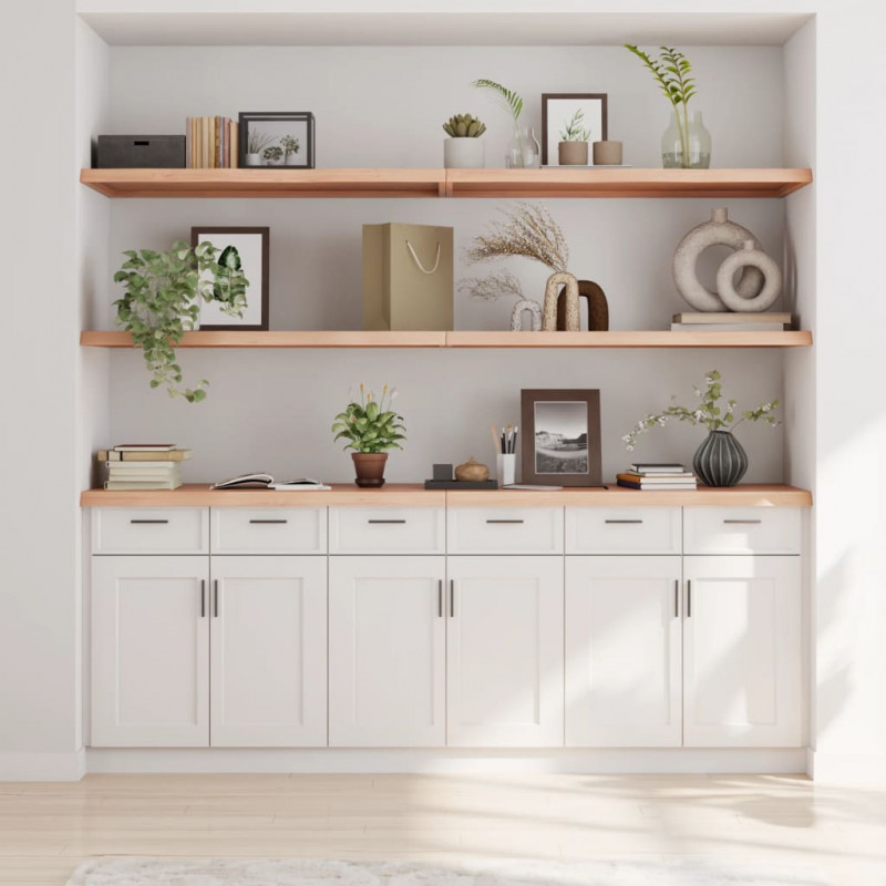 Półka, 220x50x(2-4) cm, surowe lite drewno dębowe