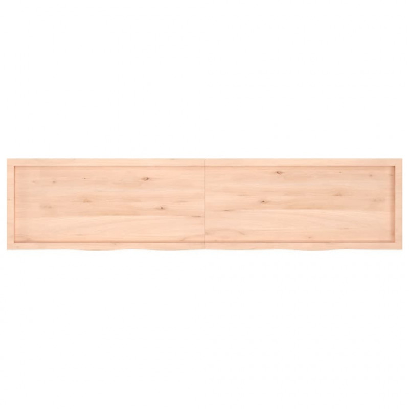 Półka, 220x50x(2-4) cm, surowe lite drewno dębowe