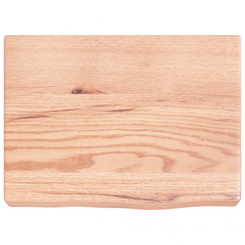 Półka, brązowa, 40x30x(2-6) cm, lakierowane lite drewno dębowe