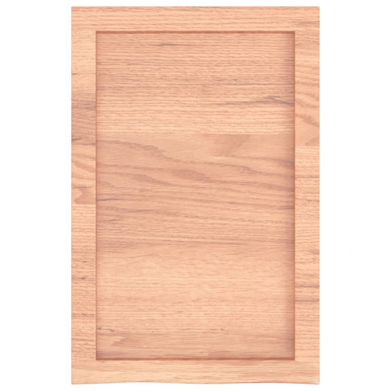 Półka, brązowa, 40x60x(2-6) cm, lakierowane lite drewno dębowe