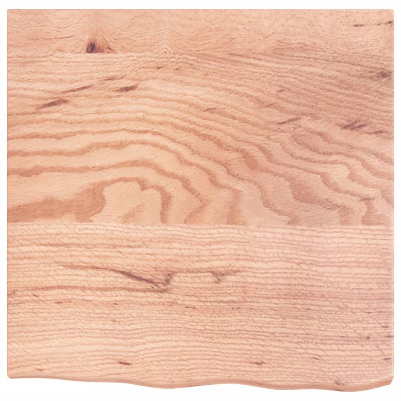 Półka, brązowa, 60x60x(2-4) cm, lakierowane lite drewno dębowe