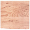 Półka, brązowa, 60x60x(2-4) cm, lakierowane lite drewno dębowe