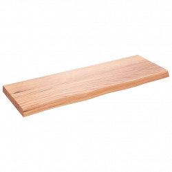Półka, brązowa, 80x30x(2-4) cm, lakierowane lite drewno dębowe