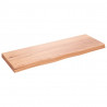 Półka, brązowa, 80x30x(2-4) cm, lakierowane lite drewno dębowe