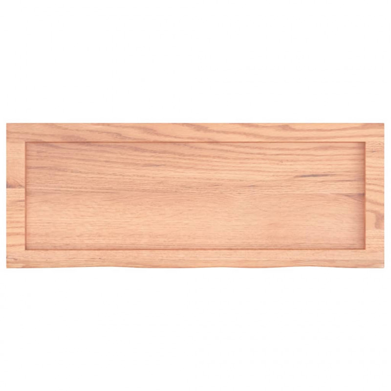 Półka, brązowa, 80x30x(2-4) cm, lakierowane lite drewno dębowe