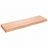 Półka, brązowa, 100x30x(2-6) cm, lakierowane lite drewno dębowe