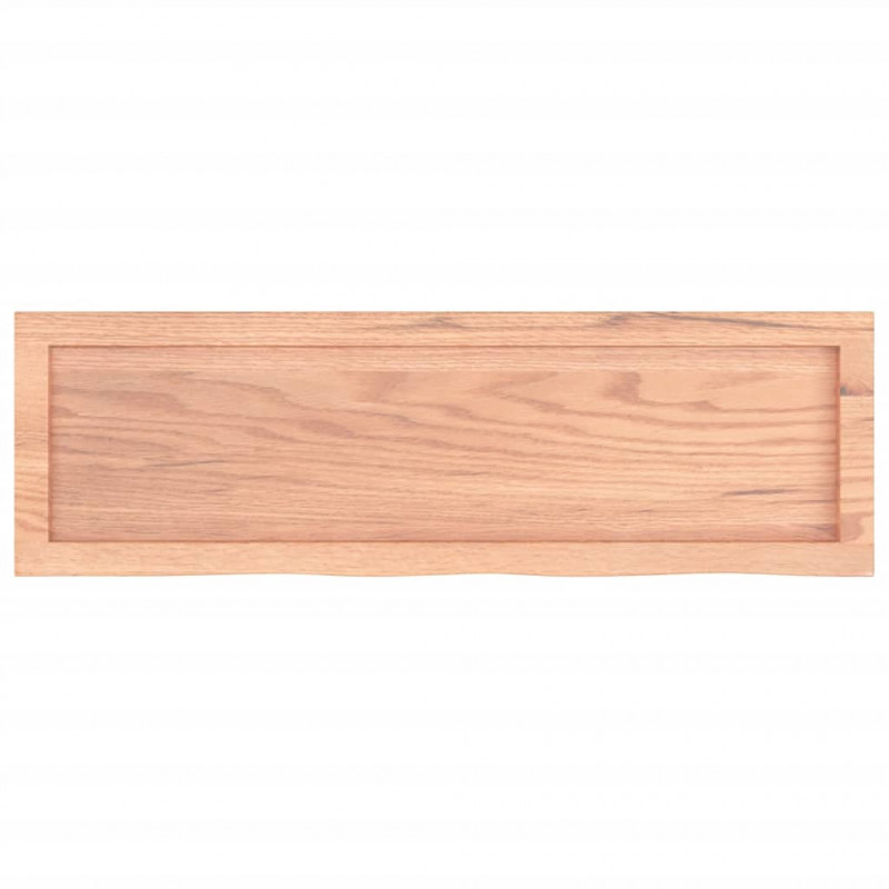 Półka, brązowa, 100x30x(2-6) cm, lakierowane lite drewno dębowe