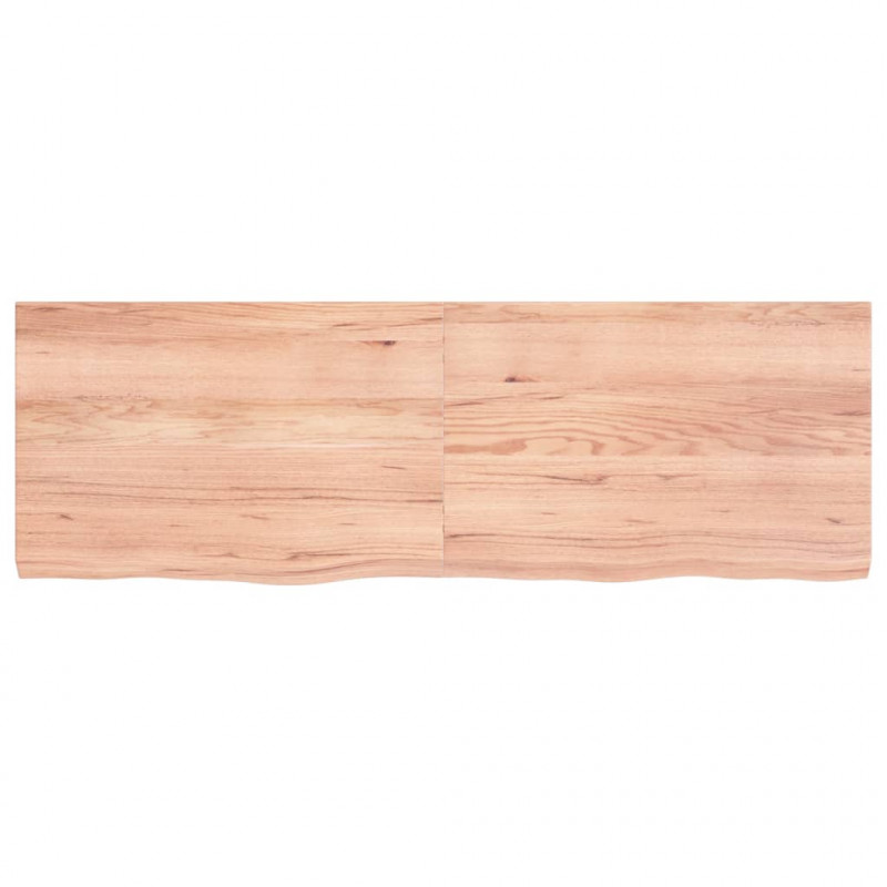 Półka, brązowa, 120x40x(2-4) cm, lakierowane lite drewno dębowe