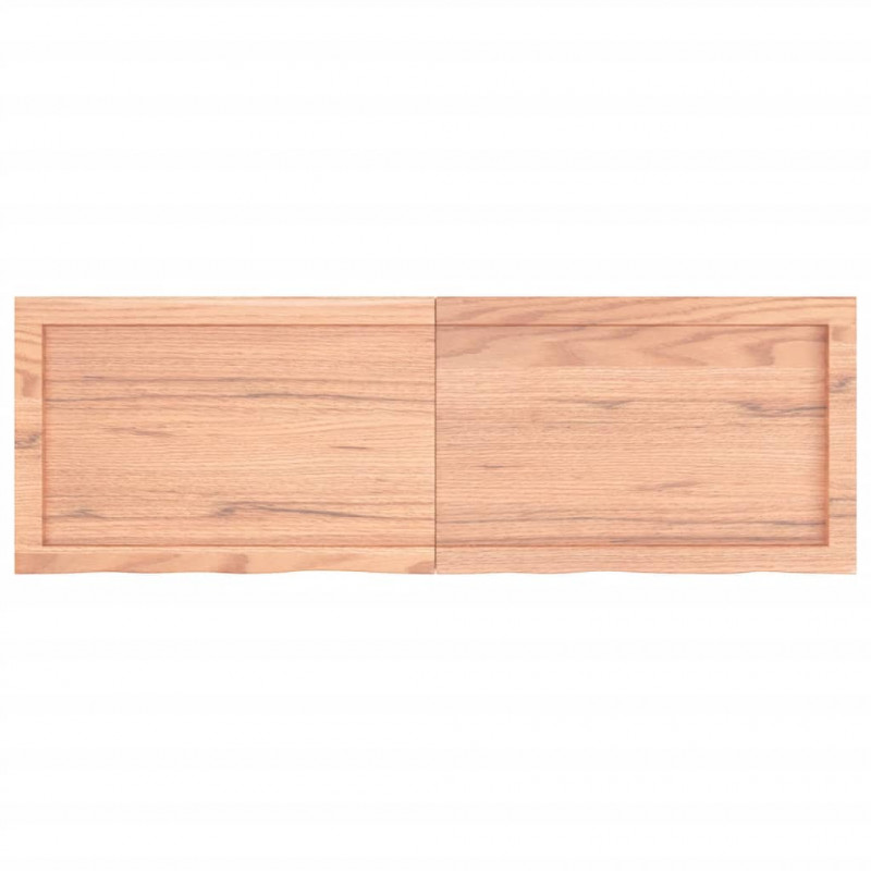 Półka, brązowa, 120x40x(2-4) cm, lakierowane lite drewno dębowe